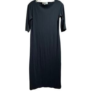 Central Park West 3/4 Sleeve Black Long Dress - Size Medium